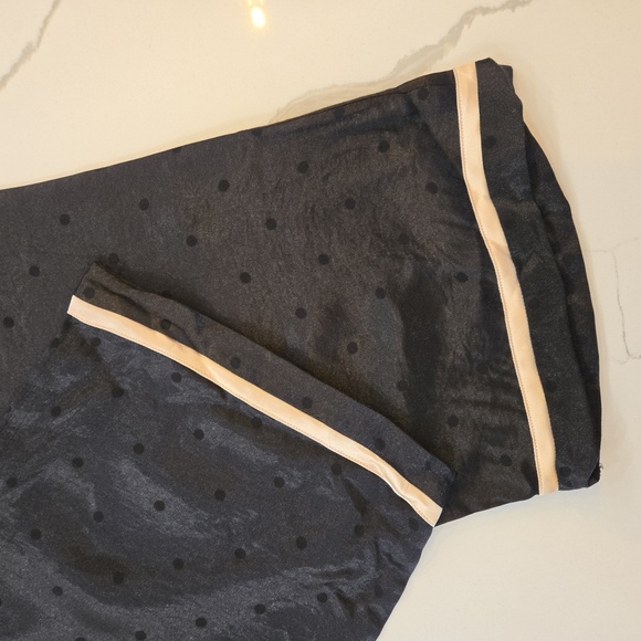 NWT Victorias Secret Satin Polka Dot Solid Pajama Set Black Size XL - Picture 14 of 15